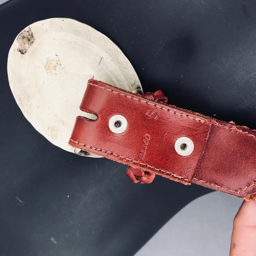 STRAIGHT OUTTA MEXICO SILVER/ LEATHER BELT